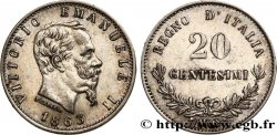 ITALY 20 Centesimi Victor Emmanuel II 1863 Milan