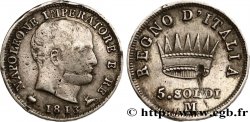 ITALY - KINGDOM OF ITALY - NAPOLEON I 5 Soldi 1813 Milan