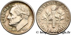 ÉTATS-UNIS D AMÉRIQUE 1 Dime (10 Cents) Roosevelt 1964 Philadelphie