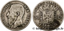 BELGIQUE 50 Centimes Léopold II légende flamande 1899 