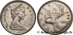 CANADá
 25 Cents Elisabeth II / caribou 1968 