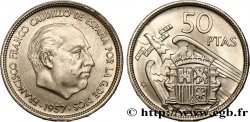ESPAGNE 50 Pesetas Francisco Franco (58 dans l’étoile) 1957 Madrid SUP 