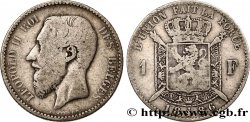 BELGIQUE 1 Franc Léopold II légende française signature L WIENER 1886 