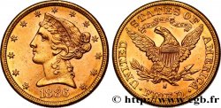 ÉTATS-UNIS D&nbsp;AMÉRIQUE 5 Dollars &nbsp;Liberty&nbsp; 1886 San Francisco