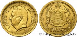 MONACO 2 Francs Louis II (1943) Paris