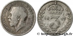 UNITED KINGDOM 3 Pence Georges V / couronne 1917 