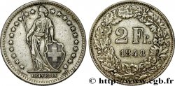 SUIZA 2 Francs Helvetia 1948 Berne
