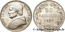 VATICAN ET ÉTATS PONTIFICAUX 20 Baiocchi Pie IX an XV 1861 Rome