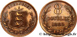 GUERNSEY 8 Doubles armes du baillage de Guernesey 1885 Heaton
