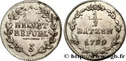 SUISSE - RÉPUBLIQUE HELVÉTIQUE 1/2 Batzen 1799 Berne