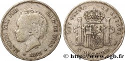 ESPAGNE 5 Pesetas Alphonse XIII 2e type 1892 Madrid