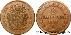 VATICAN AND PAPAL STATES 2 Baiocchi Pie IX an VI 1851 Rome