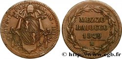 VATICAN AND PAPAL STATES 1/2 Baiocco Pie IX an IIII 1849 Rome