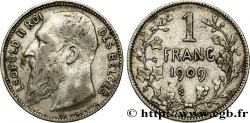 BELGIO 1 Franc Léopold II légende française variété sans point dans la signature 1909 