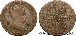 ESPAGNE 8 Maravedis Isabelle II 1850 Jubia