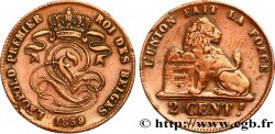 BELGIO 2 Centimes lion monogramme de Léopold Ier 1859 