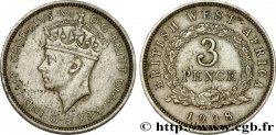 BRITISH WEST AFRICA 3 Pence Georges VI 1938 Heaton