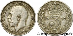 REGNO UNITO 3 Pence Georges V / couronne 1912 