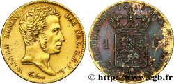 ROYAUME DES PAYS-BAS - GUILLAUME Ier Essai en bronze doré de la 1 Gulden 1818 Utrecht