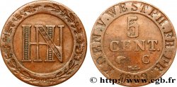 DEUTSCHLAND - KöNIGREICH WESTPHALEN 5 Centimes monogramme de Jérôme Napoléon 1809 