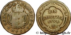 ALLEMAGNE - AUTRICHE ANTÉRIEURE 1 Kreuzer Vorderoesterreich, légende au nom de François II d’Autriche 1794 Günzburg - H
