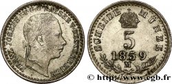 ÖSTERREICH 5 Kreuzer François-Joseph Ier 1859  VZ 