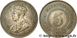 MAURITIUS 5 Cents Georges V 1924 