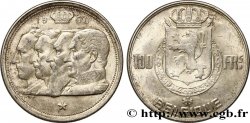 BELGIQUE 100 Francs portraits des quatre rois de Belgique, légende française 1950 