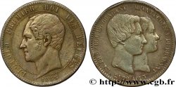 BÉLGICA 10 Centimes Mariage du Duc et de la Duchesse de Brabant 1853 