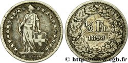 SUISSE 1/2 Franc Helvetia 1898 Berne