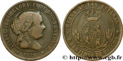 ESPAGNE 5 Centimos de Escudo Isabelle II 1868 Oeschger Mesdach & CO