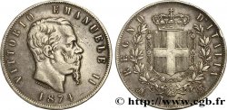 ITALIE 5 Lire Victor Emmanuel II 1874 Milan