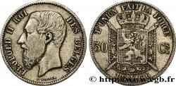 BELGIQUE 50 Centimes Léopold II légende française 1866 