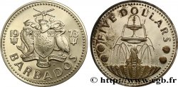 BARBADE 5 Dollars Proof Fontaine de Bridgetown 1973 