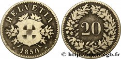 SUISSE 20 Centimes (Rappen) croix suisse 1850 Strasbourg - BB