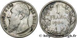 BELGIUM 1 Franc Léopold II légende en français 1904 
