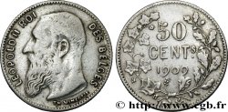 BELGIUM 50 Centimes Léopold II légende en français 1909 
