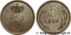 DENMARK 5 Ore Christian IX 1884 Copenhague