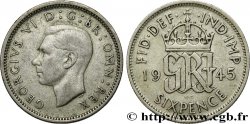UNITED KINGDOM 6 Pence Georges VI / monograme GRI 1945 