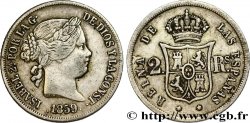 SPAIN 2 Reales  Isabelle II / écu couronné 1859 Madrid