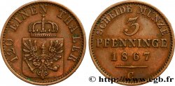 ALLEMAGNE - PRUSSE 3 Pfenninge 1867 Francfort - C