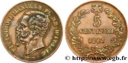 ITALY 5 Centesimi Royaume d’Italie Victor Emmanuel II 1861 Milan - M