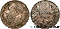 BELGIQUE 1 Franc Léopold II légende française 1909 