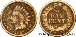 UNITED STATES OF AMERICA 1 Cent tête d’indien 2e type 1863 Philadelphie