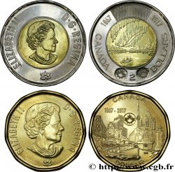 CANADá
 Lot de 2 monnaies de 1 & 2 dollars 150 ans du Canada 2017 