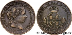 SPAIN 5 Centimos de Escudo Isabelle II 1866 Oeschger Mesdach & CO
