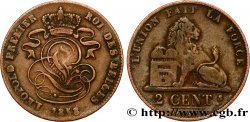 BELGIQUE 2 Centimes lion monogramme de Léopold Ier 1858 