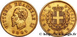 ITALY - KINGDOM OF ITALY - VICTOR-EMMANUEL II 10 Lire, 1er type 1861 Turin VF 