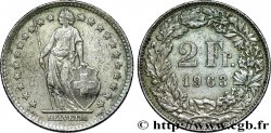 SWITZERLAND 2 Francs Helvetia 1963 Berne