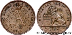 BELGIUM 2 Centimes Albert Ier légende flamande 1911 
